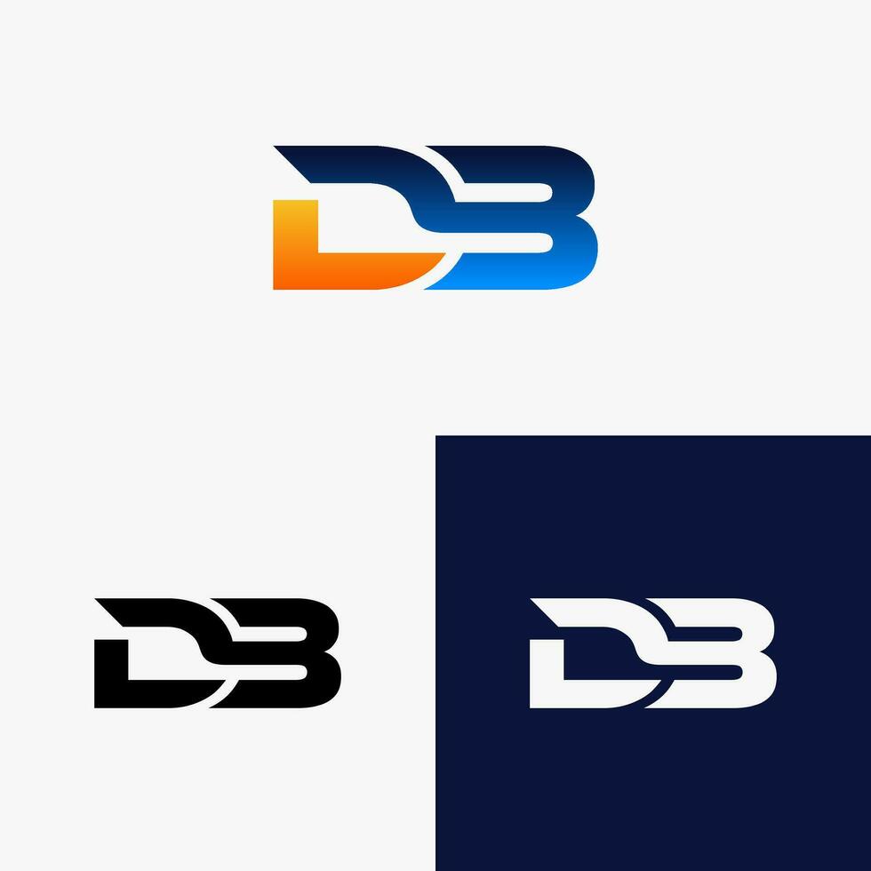 db inicial logo con vistoso degradado estilo vector