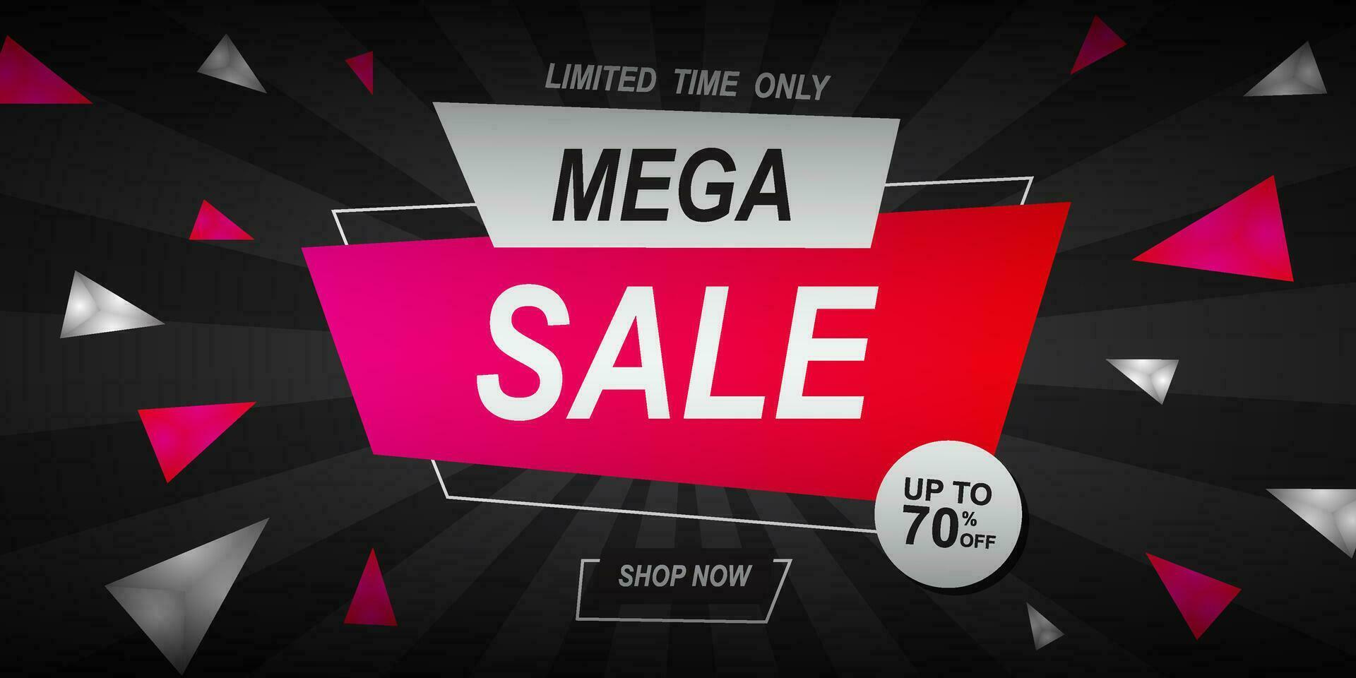 Flash Sale banner with black background and limited offer vector