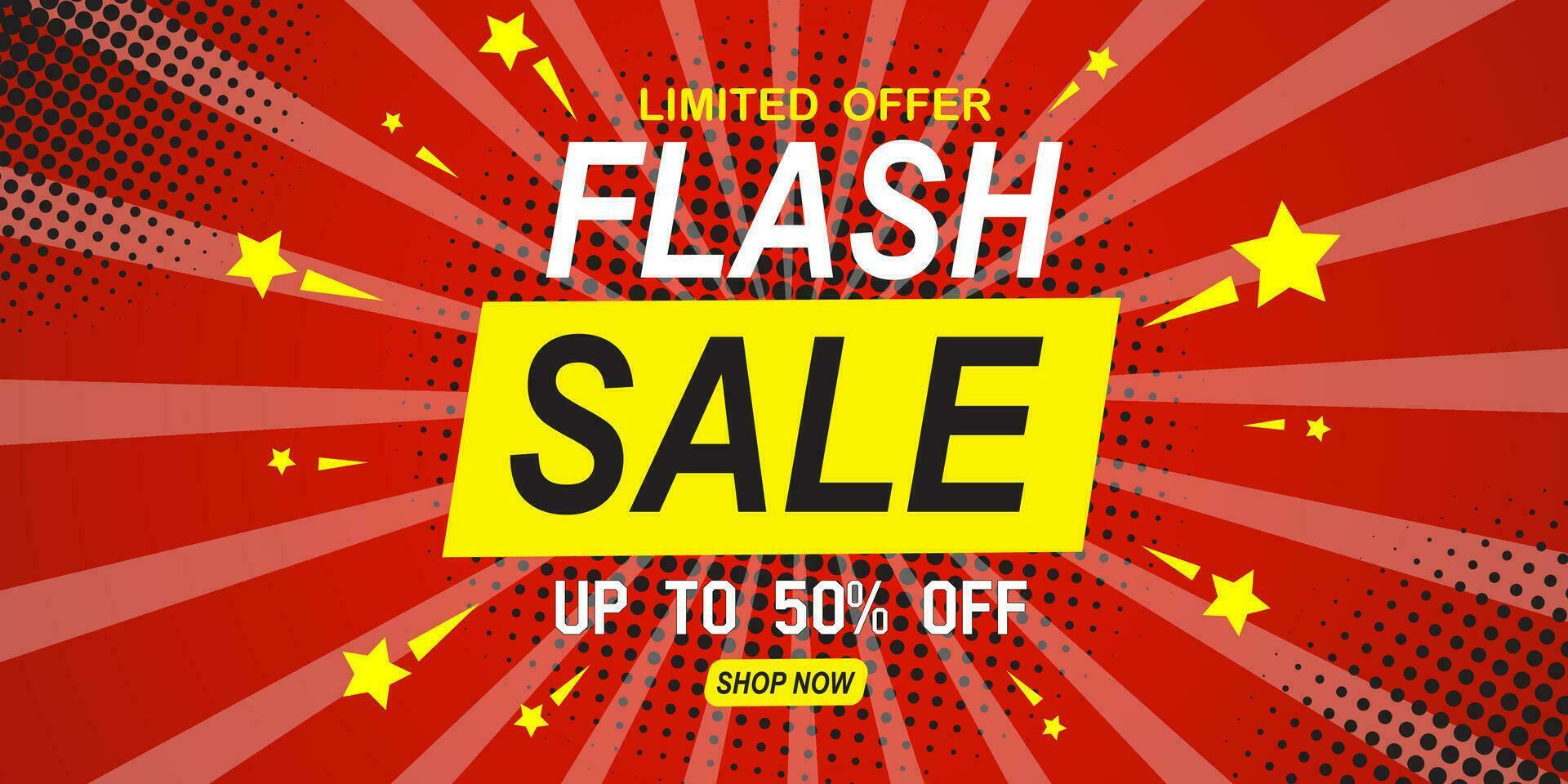 P Flash Sale banner with red background and limited offer vector