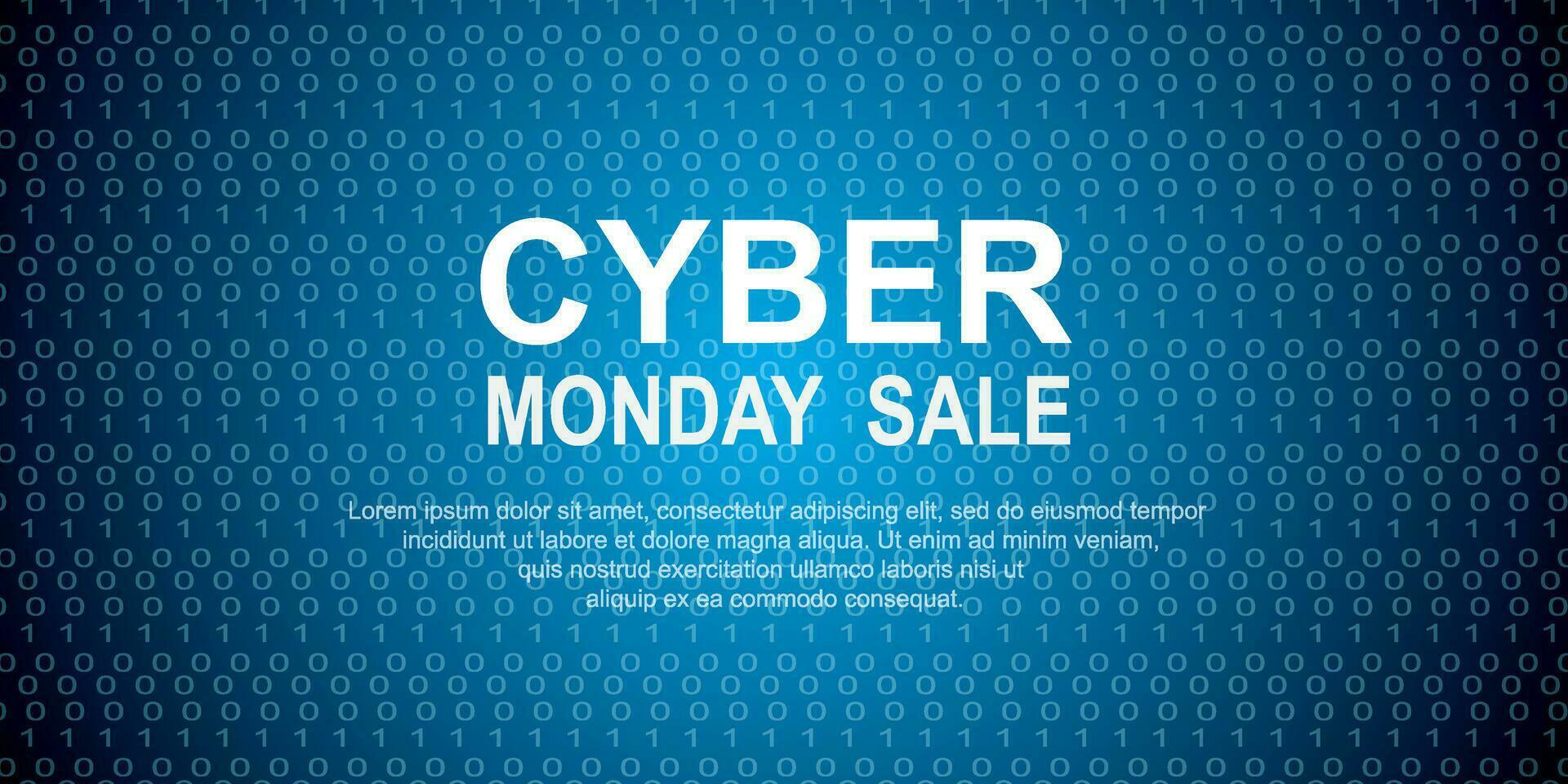 cyber monday sale on binary background. vector illustration EPS 10.