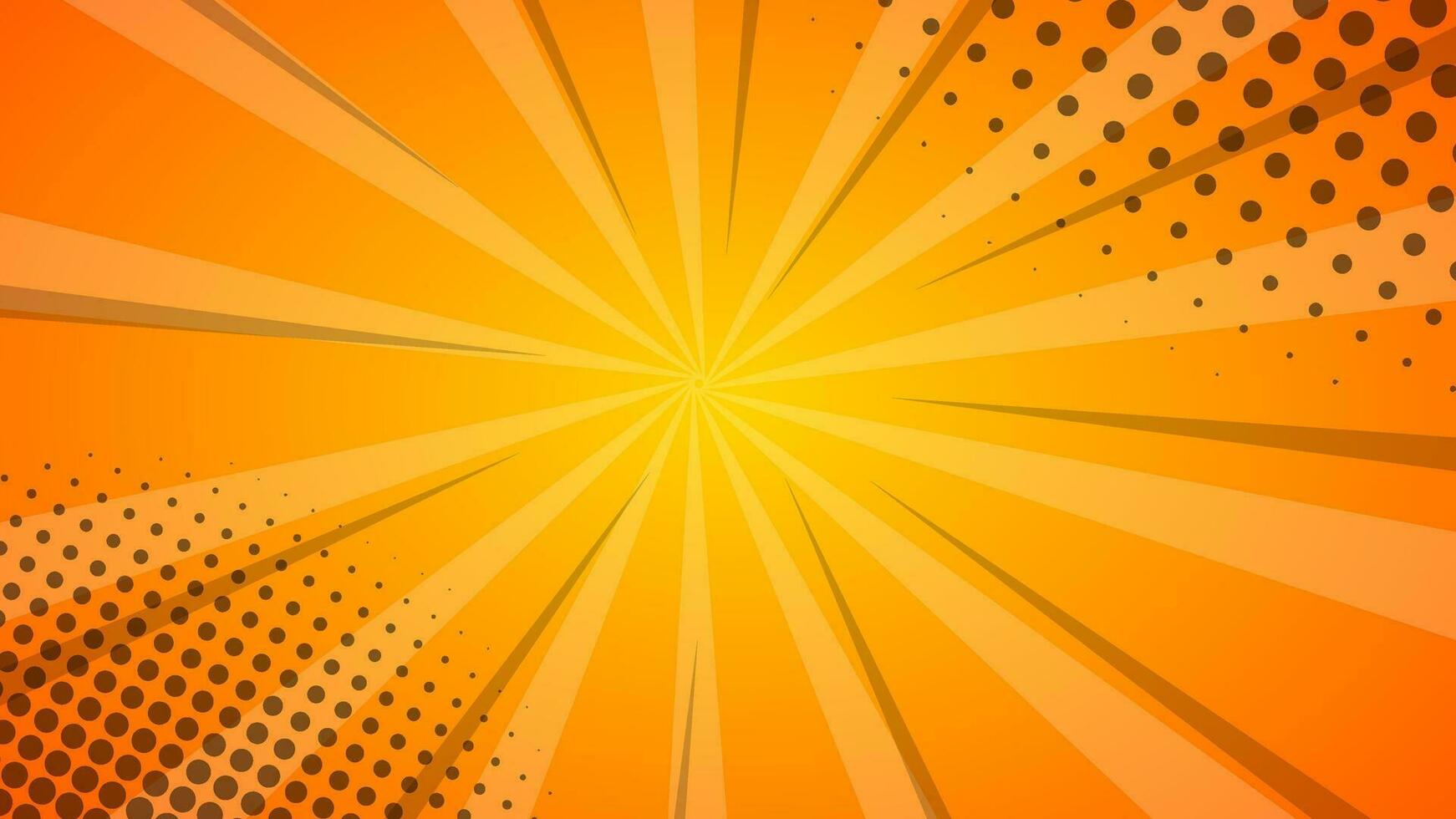 Pop art comic background with halftone colors and cute clouds vector