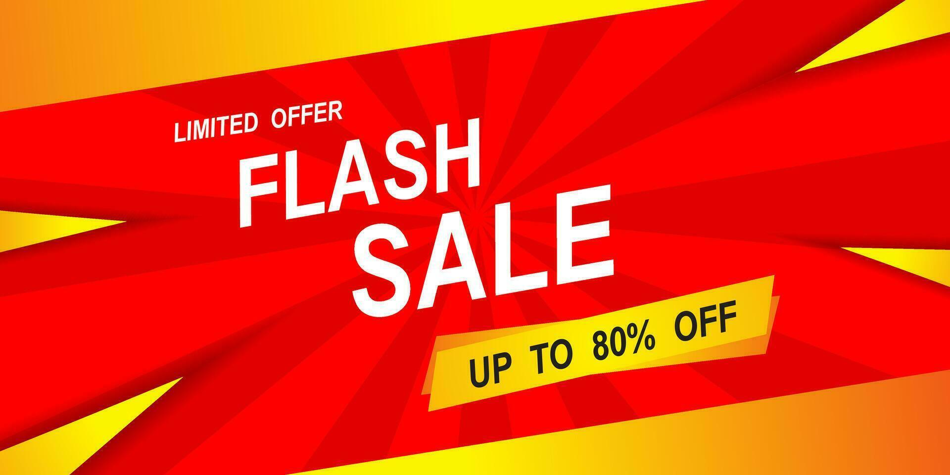 Flash Sale banner with red background and limited offer vector