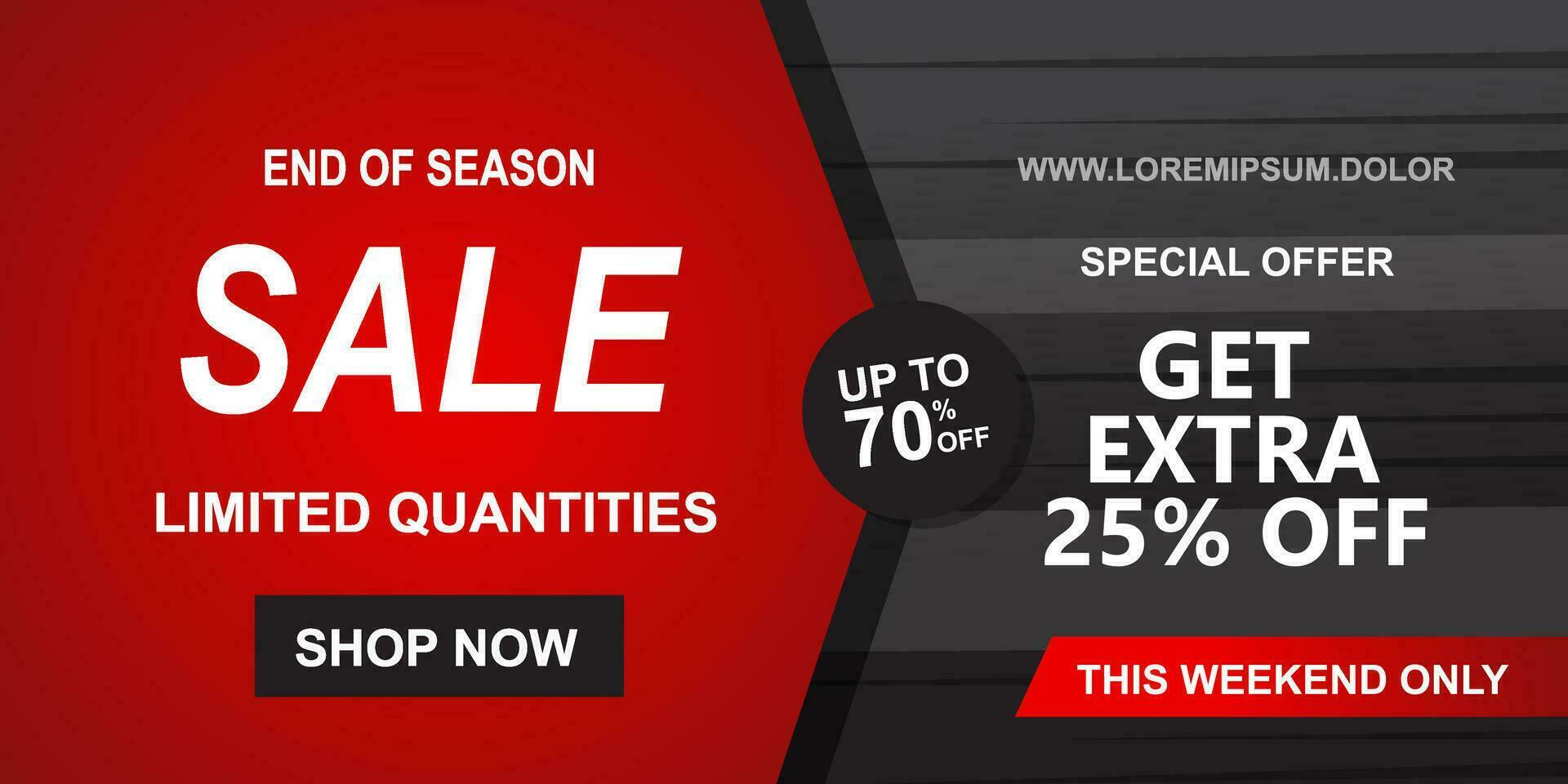 Flash Sale banner with red background and limited offer vector