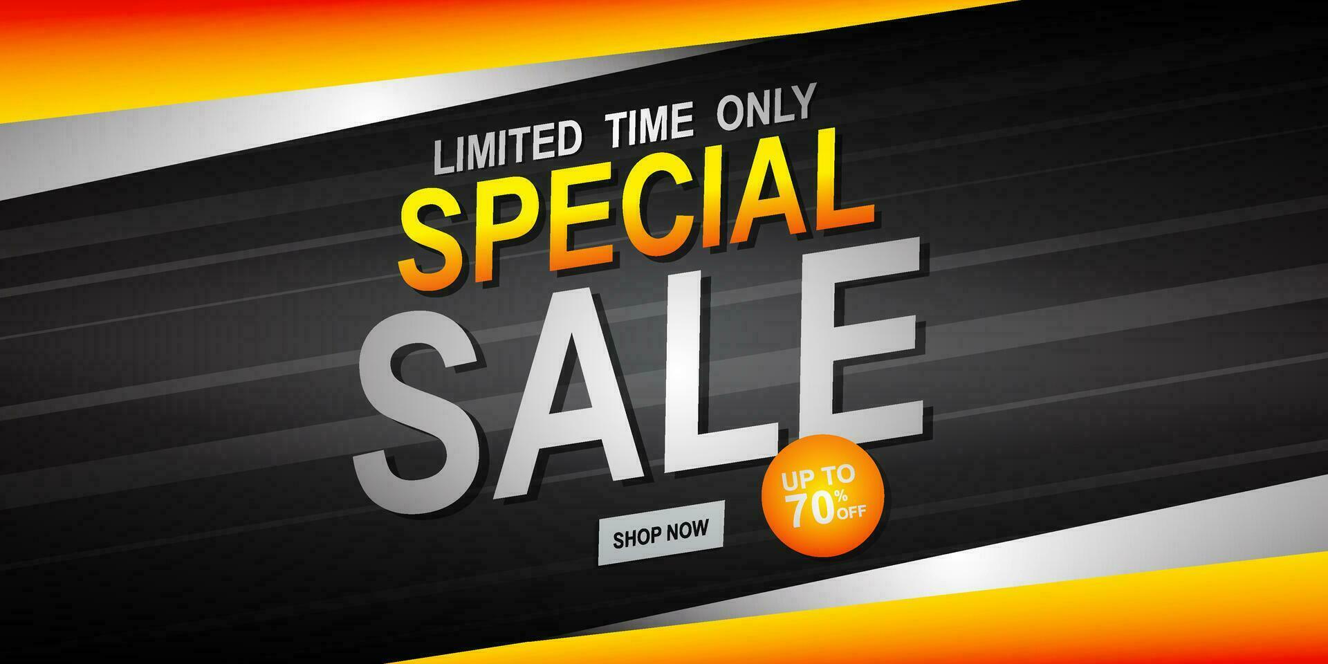 Flash Sale banner with black background and limited offer vector