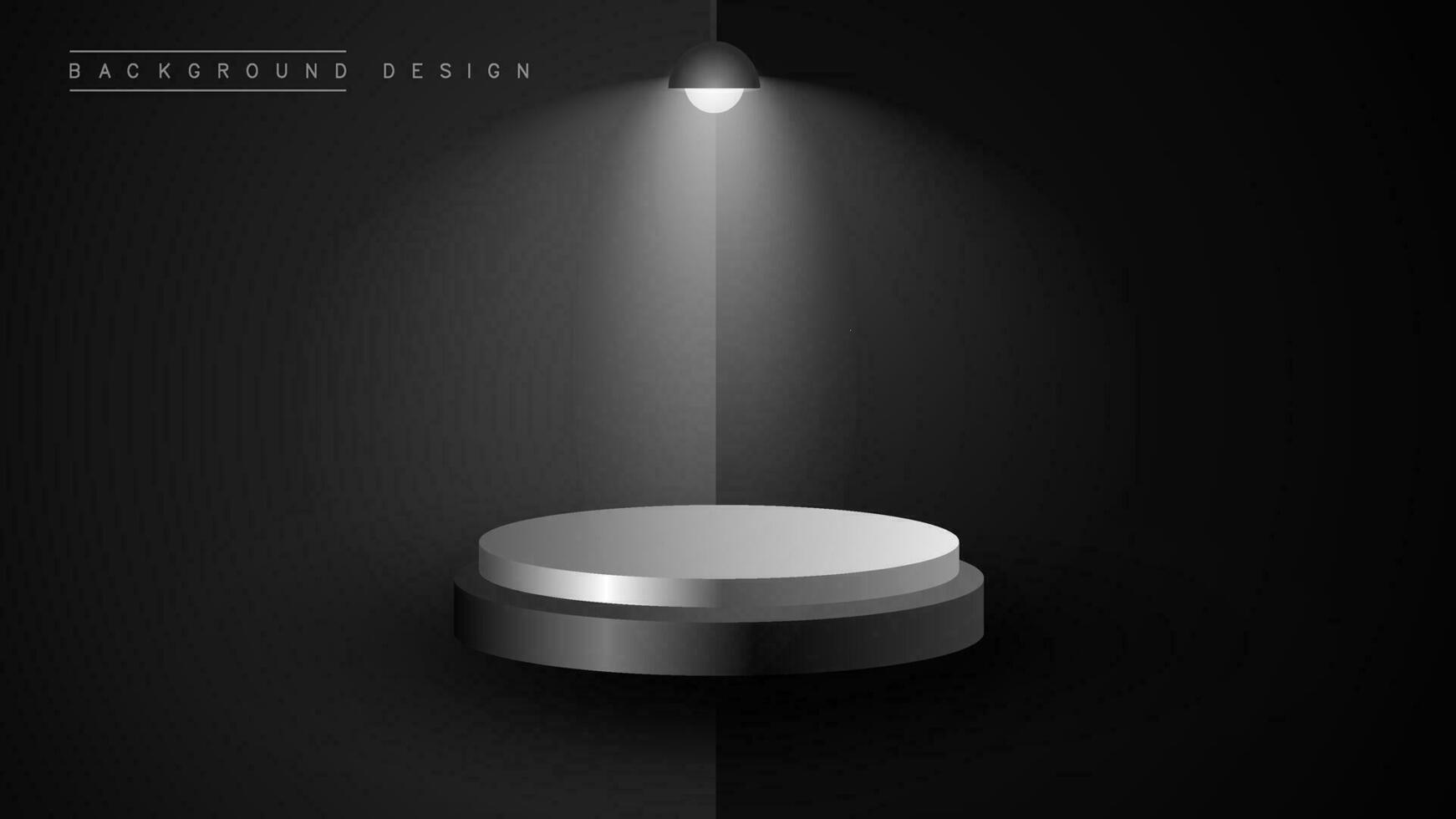 3D abstract studio room with pedestal podium. Black and pastel geometric platform with overlapping circles background. Modern minimal scene for cosmetic product demonstration. Showcase, Showcase vector