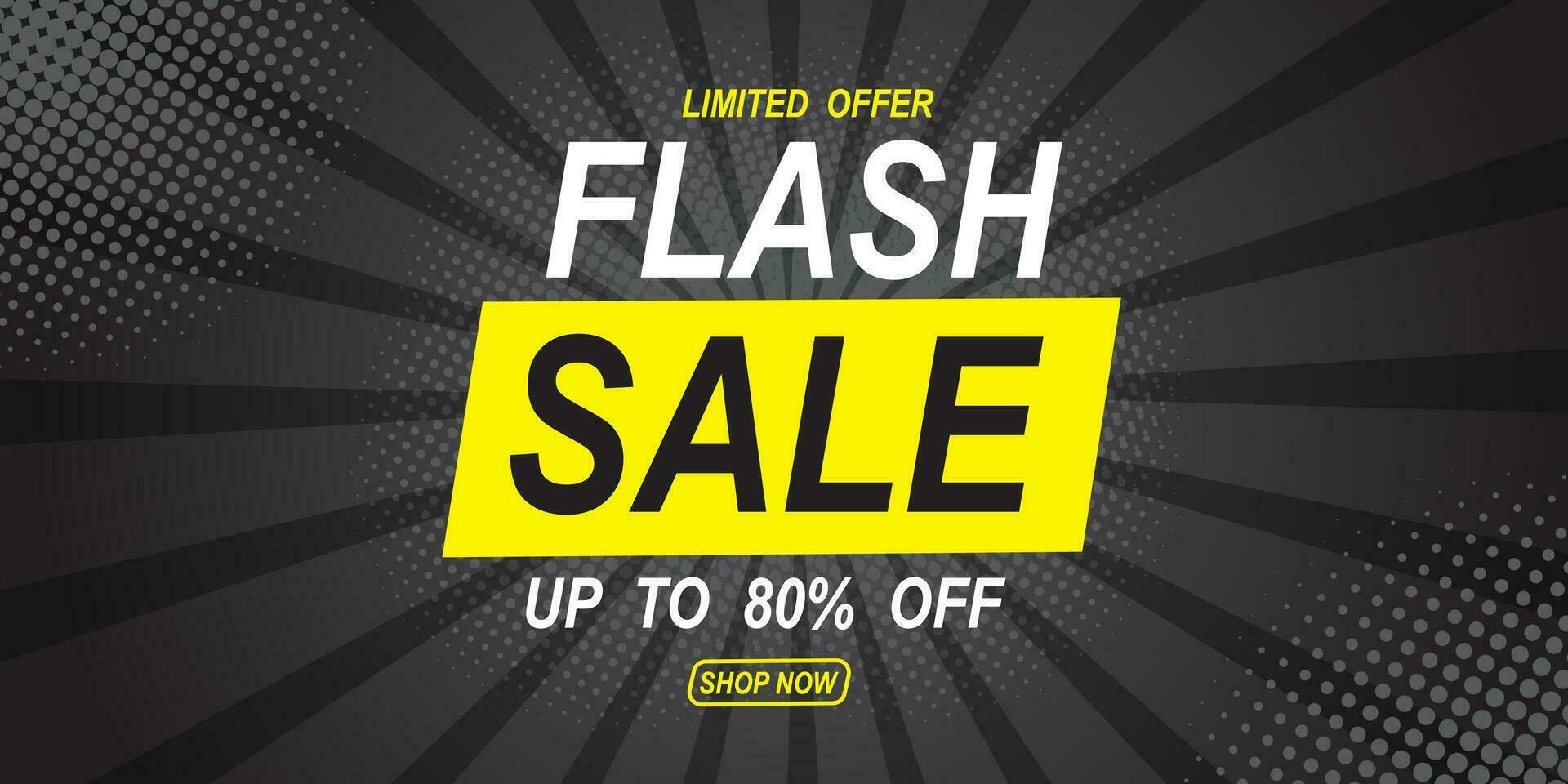 Flash Sale banner with black background and limited offer vector