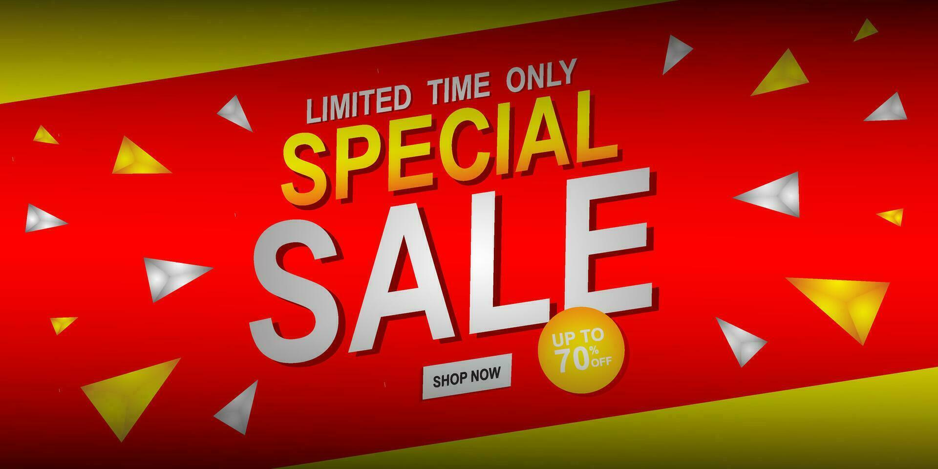 Flash Sale banner with red background and limited offer vector