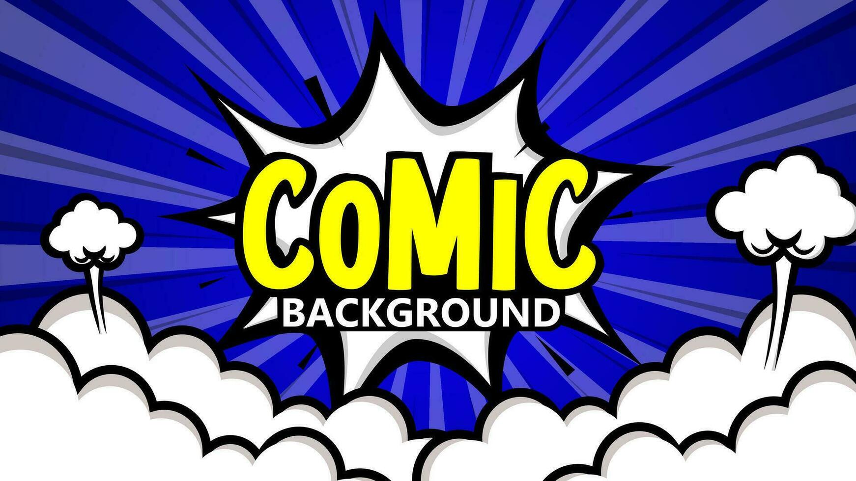 Pop art comic background. Blue Cartoon Vector Illustration
