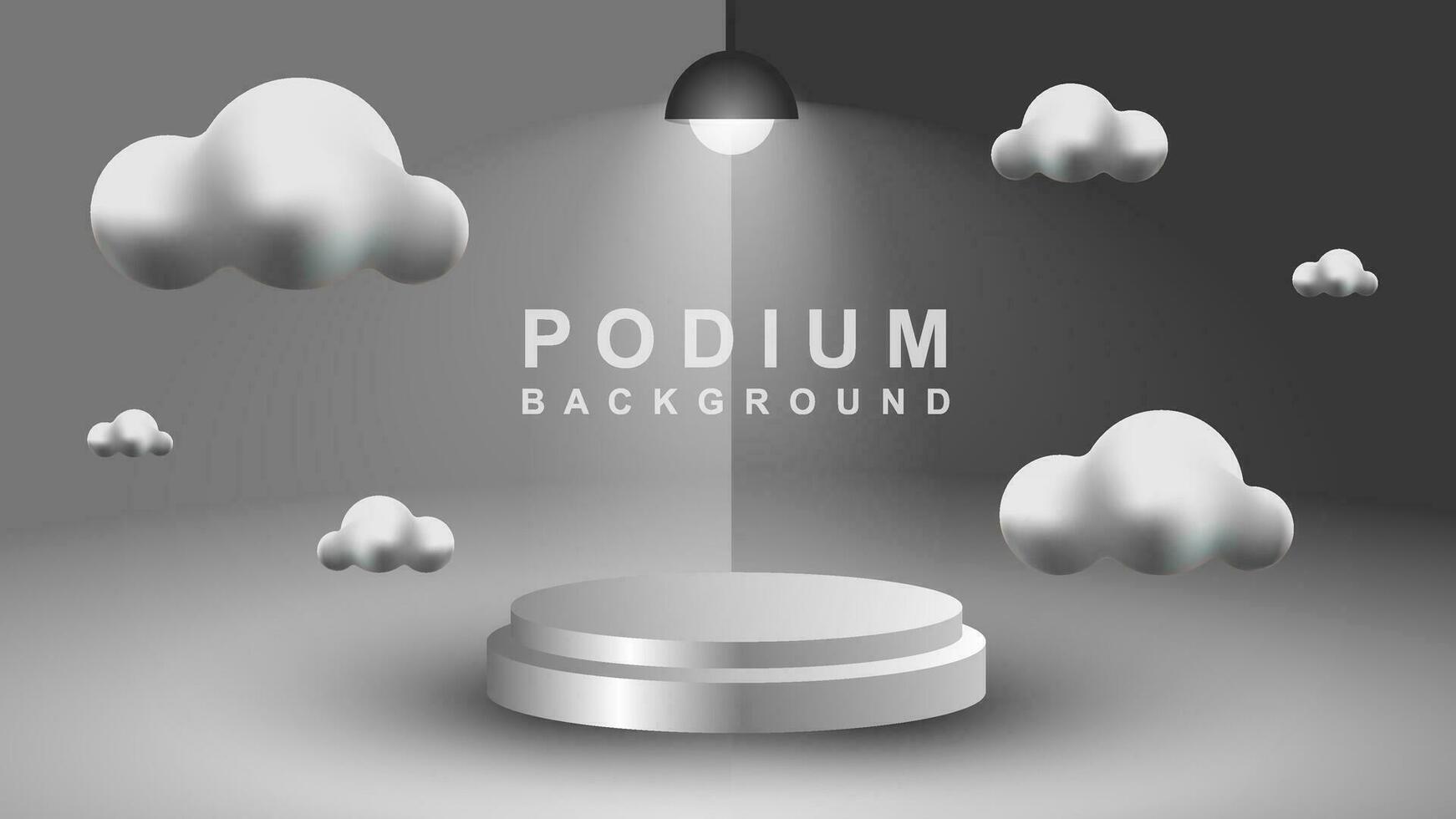 3D abstract studio room with pedestal podium. White and pastel geometric platforms with overlapping circles background. Modern minimal scene for cosmetic product demonstration. Showcase, Showcase vector