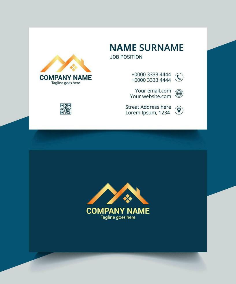 Corporate Business Card Design, Black Creative and Clean Double sided Business Card Template, modern, unique, stylish, minimalist, luxury business card and Stationary design, vector