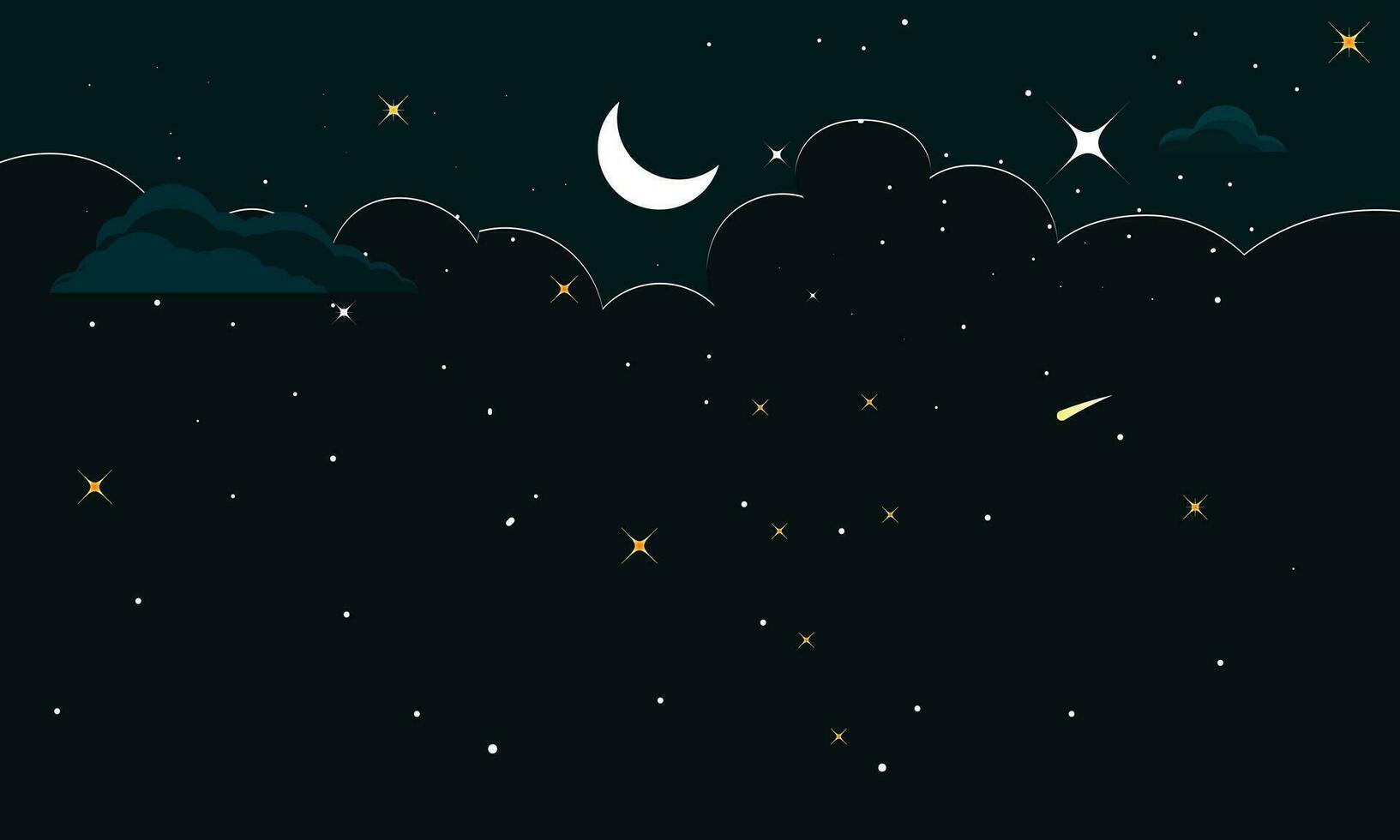 Night sky. dark blue space background with stars. Universe background design. stars in night sky. Moonlight night sky vector