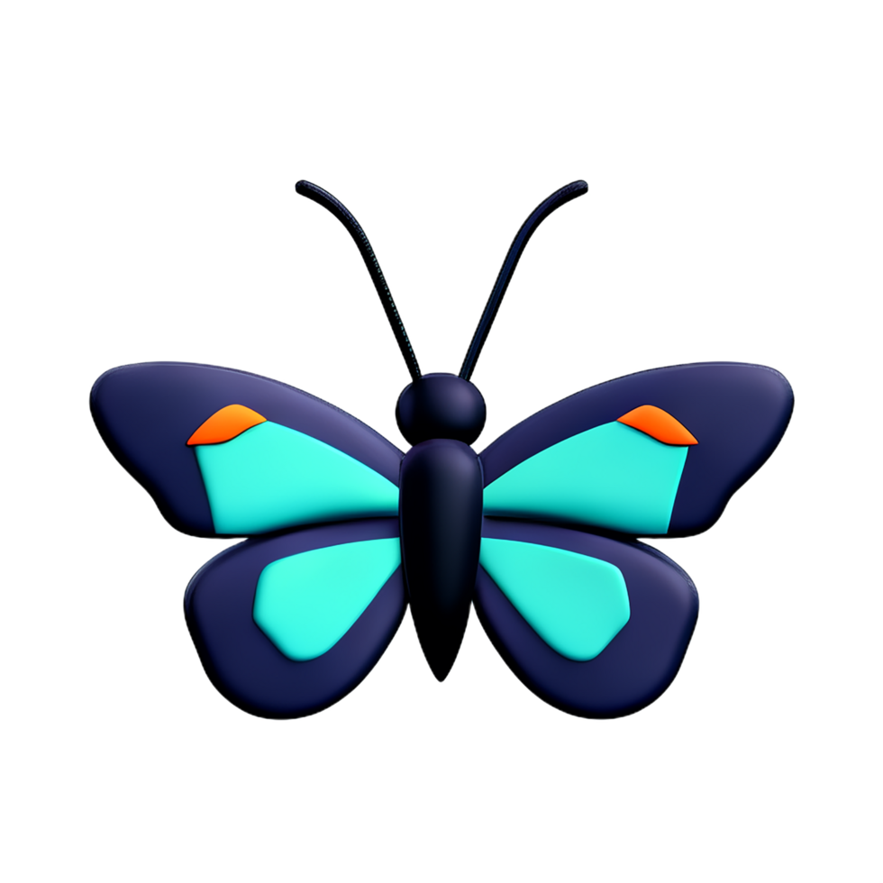 butterfly 3d icon illustration png