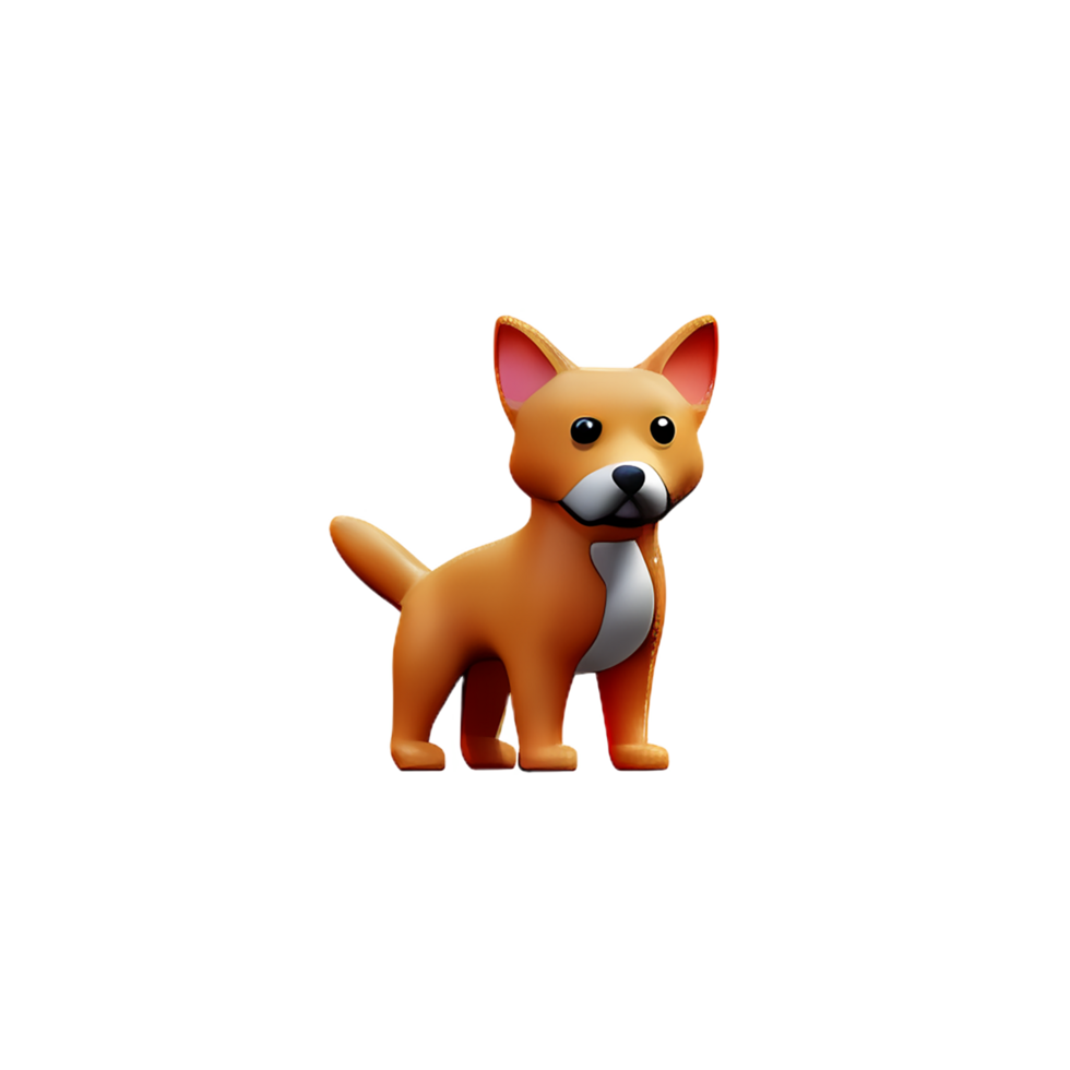 cute dog 3d illustration icon png