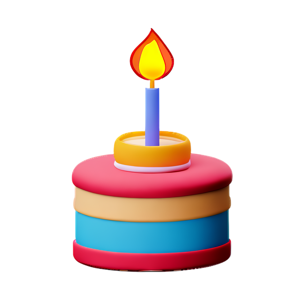 Birthday cake 3d rendering icon illustration png