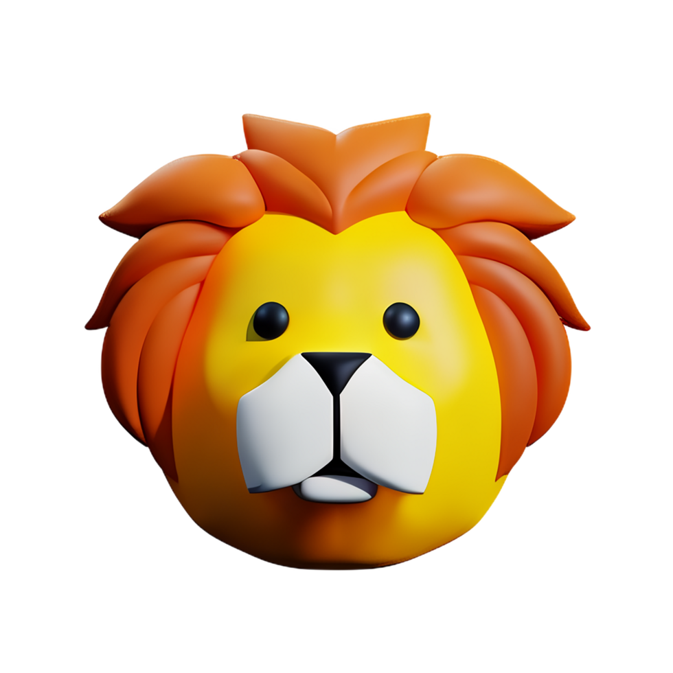 león 3d icono ilustración png