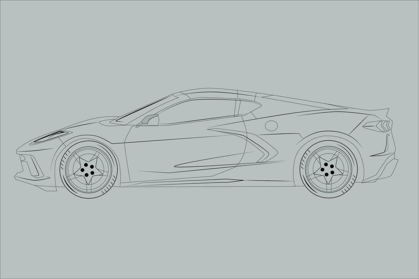 Supercar vector layout in side projection, editable supercar image. from the side. modern cars, fast cars, racing cars, city cars