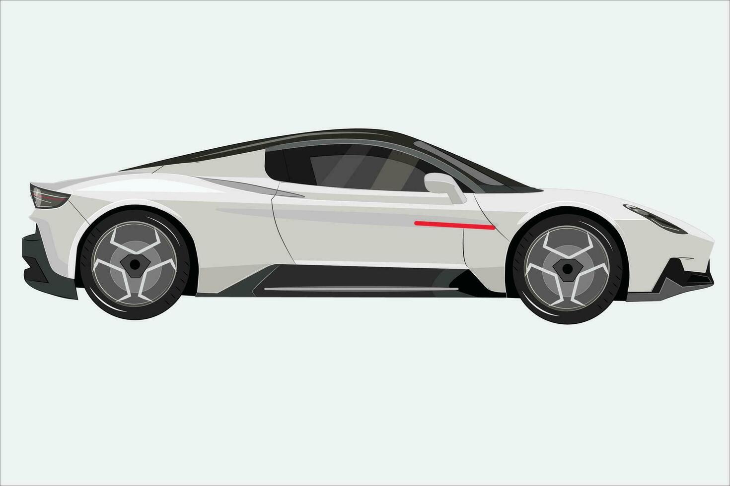 modern generic sports car.side view of sports coupe isolated on white background. Vector supercar icon for road, racing and transportation illustration.