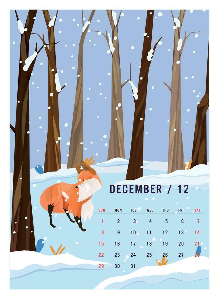 vector ilustración. plano invierno paisaje. Nevado y comadreja antecedentes. nieve. nevada. con un diciembre fecha. nevada. Nevado clima. diseño elemento para póster, libro cubrir, folleto, revista,