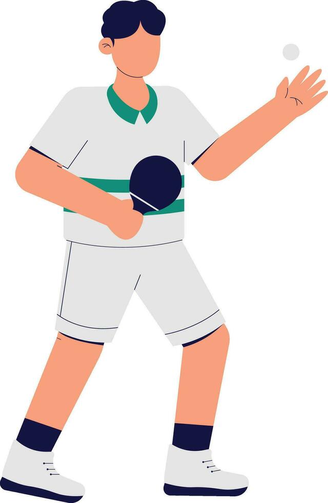 A Man Playing Table Tennis Illustration vector