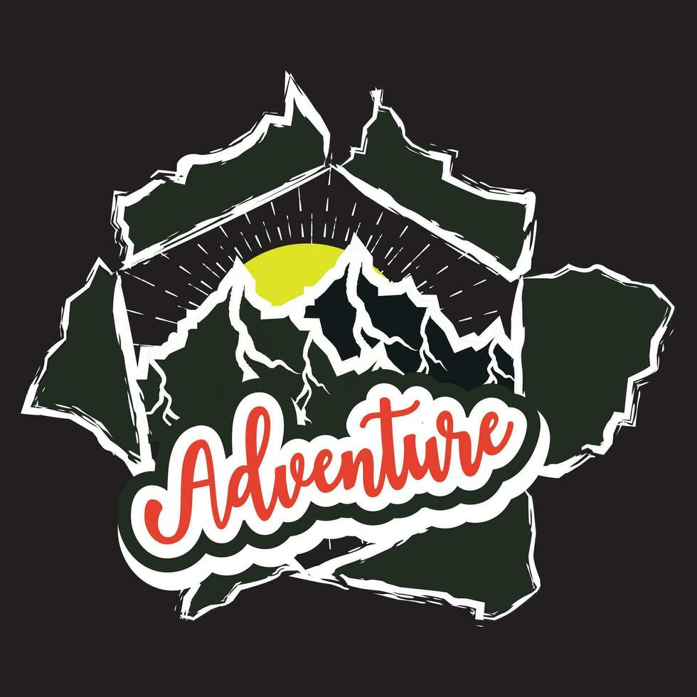 Adventure dark t shirt design vector
