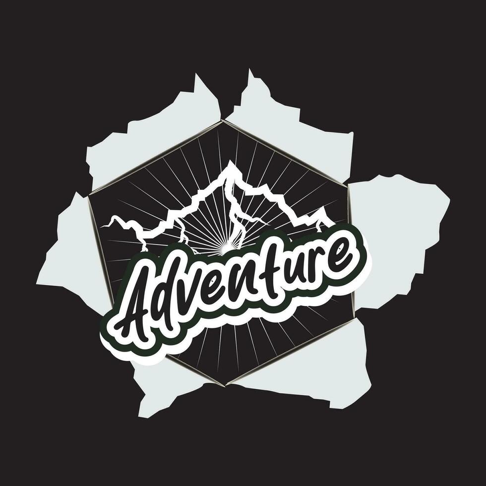 Adventure dark t shirt design vector