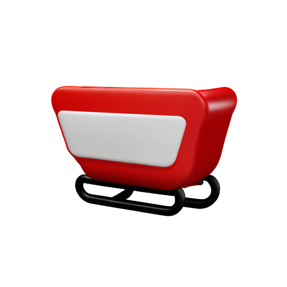 christmas 3d santa claus sleigh icon illustration png