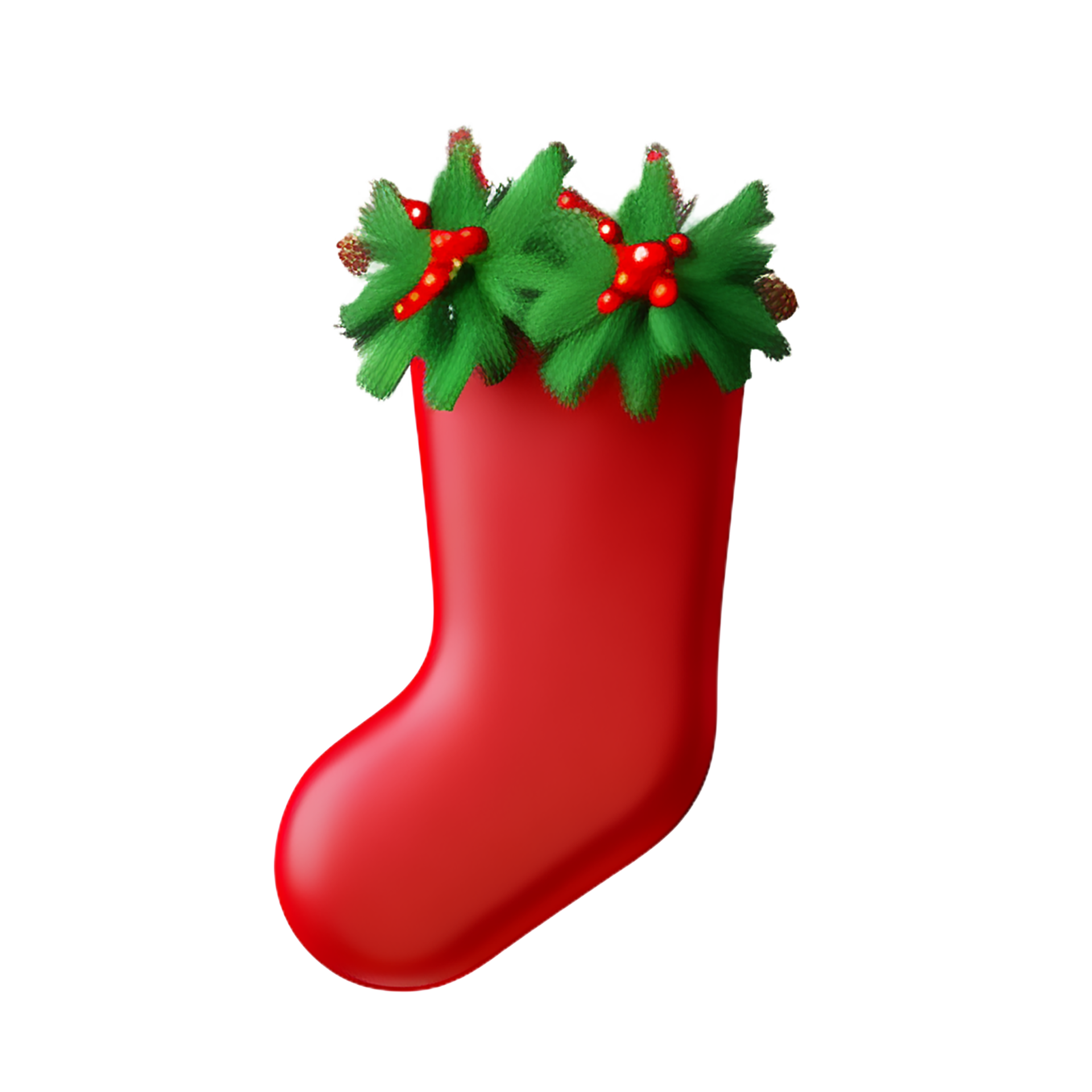christmas 3d red stockings with mistletoe illustration 28202398 PNG