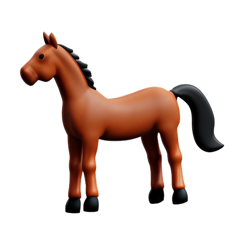 horse 3d rendering icon illustration png