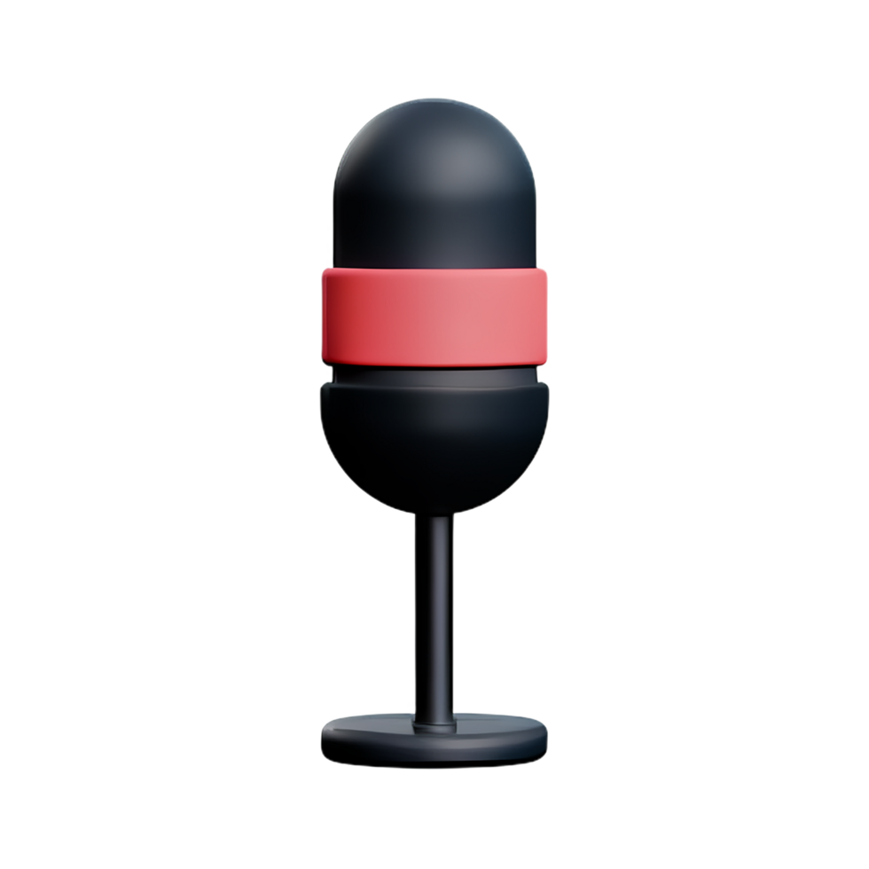 micrófono 3d representación icono ilustración png