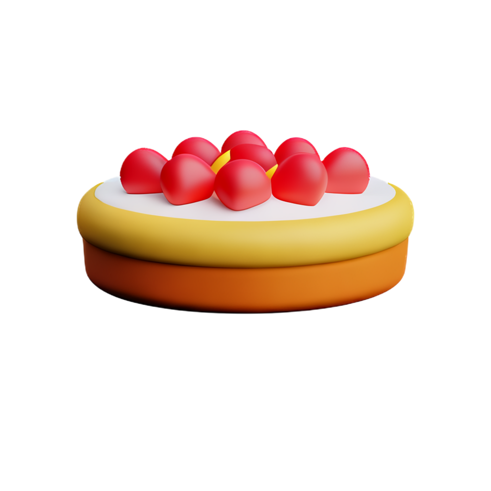 strawberry cheese cake 3d sweets icon png