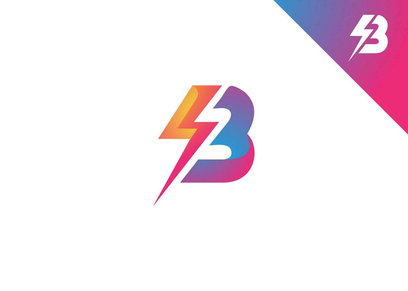 Simple Beautiful Logo letter B and lighting vector