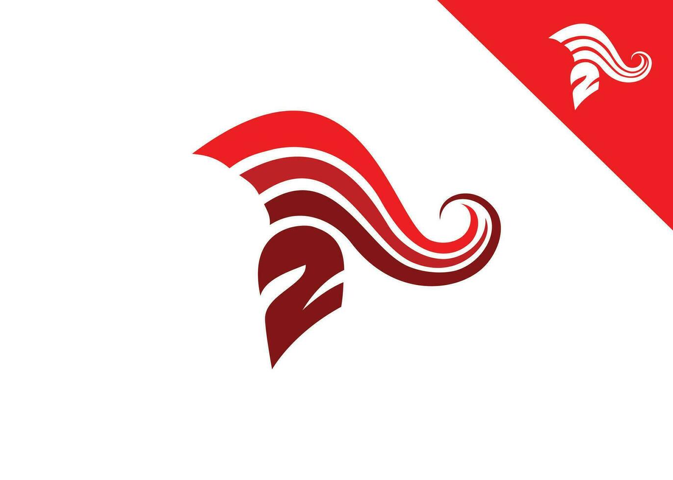 sencillo hermosa rojo espartano casco logo vector