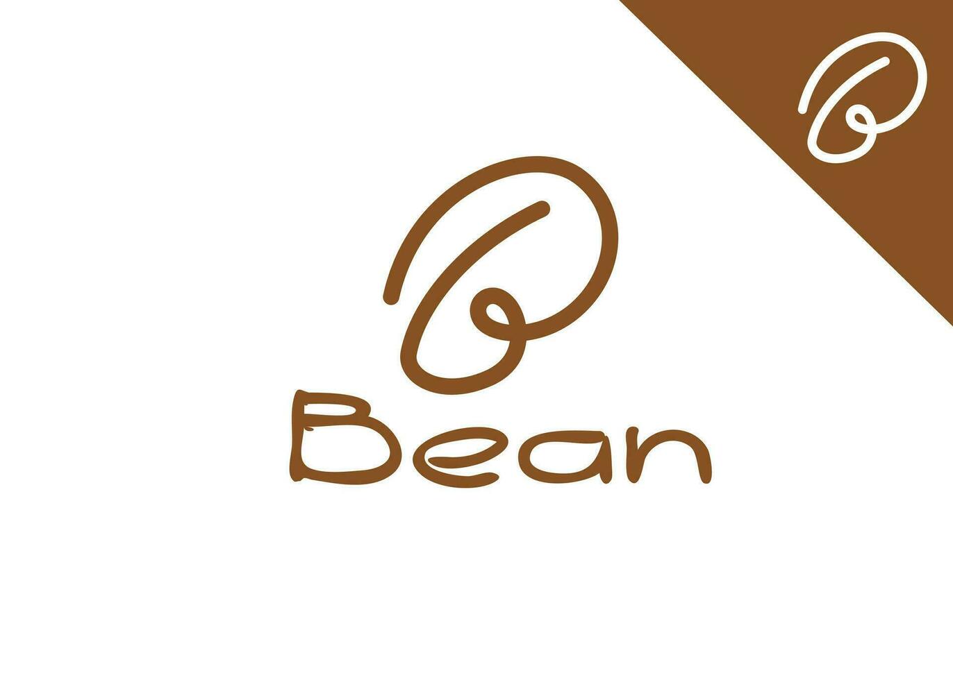 Simple Mono line Coffee bean beverage logo for coffeeshop vector