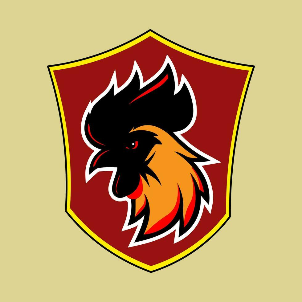 chicken shield logo vector