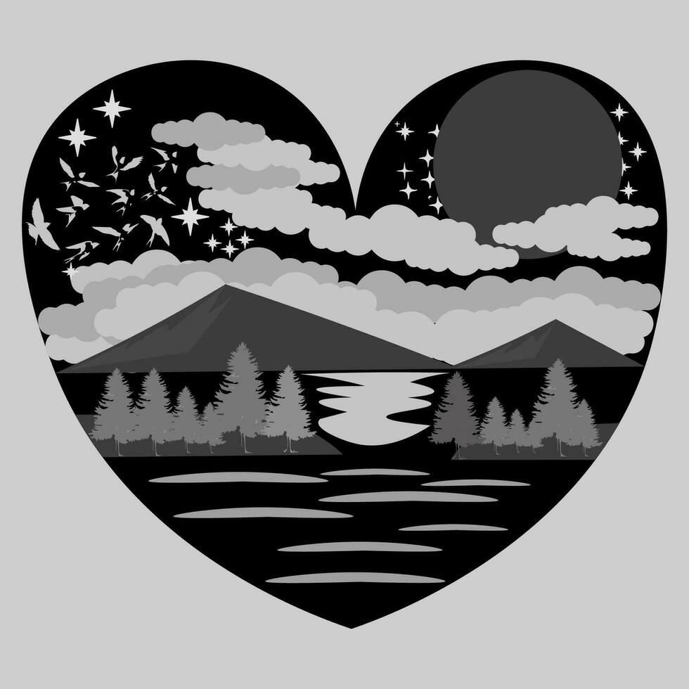 night view artwork vector