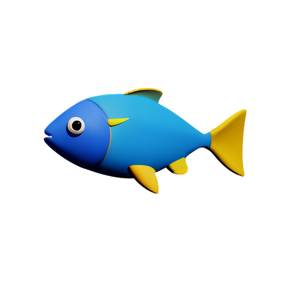 fisk 3d ikon illustration png