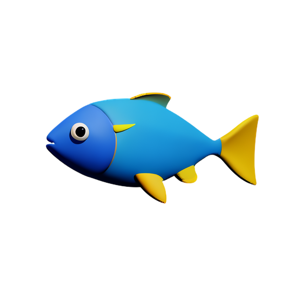 Fish 3d icon illustration png