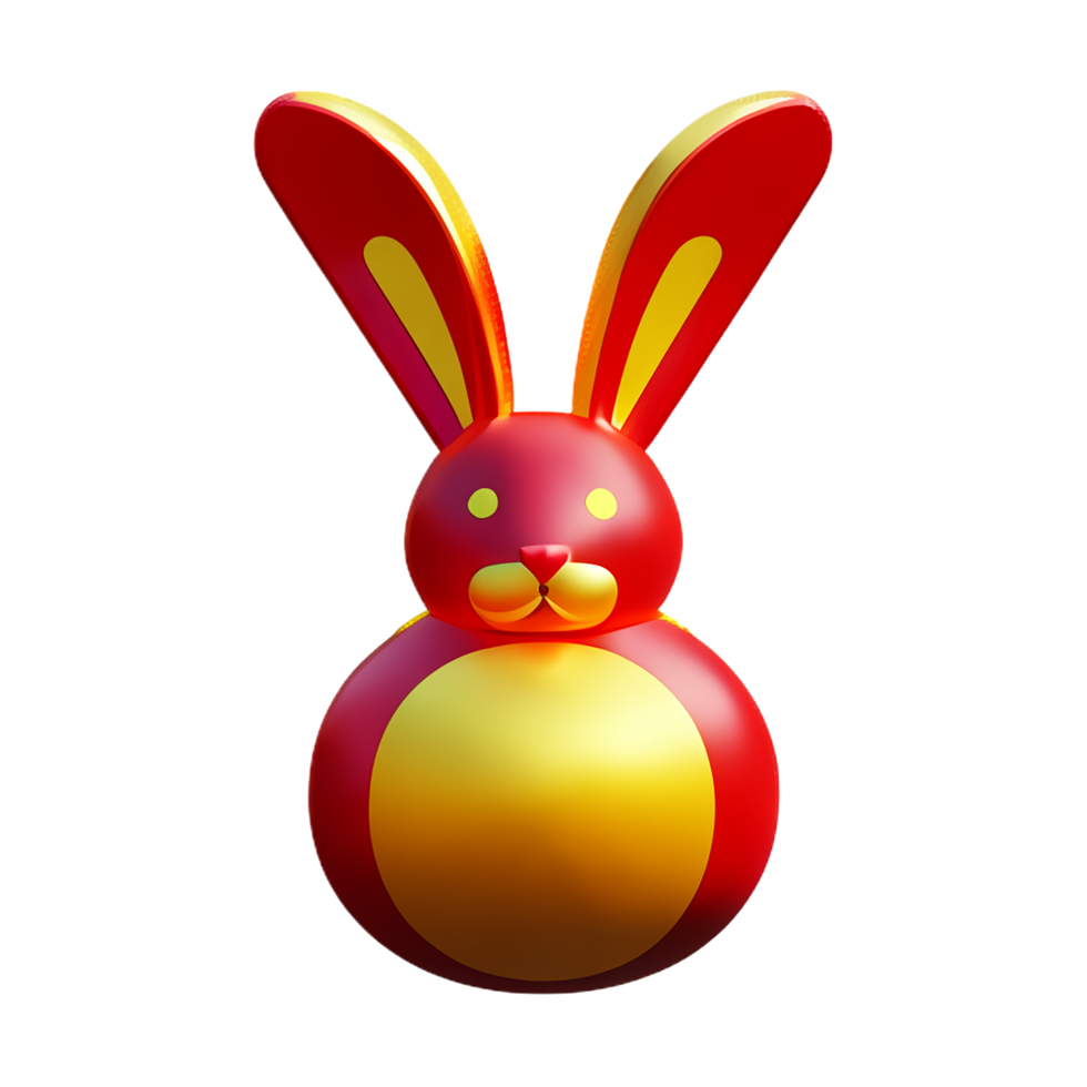 chinese new year icon cute rabbit character 3d render png