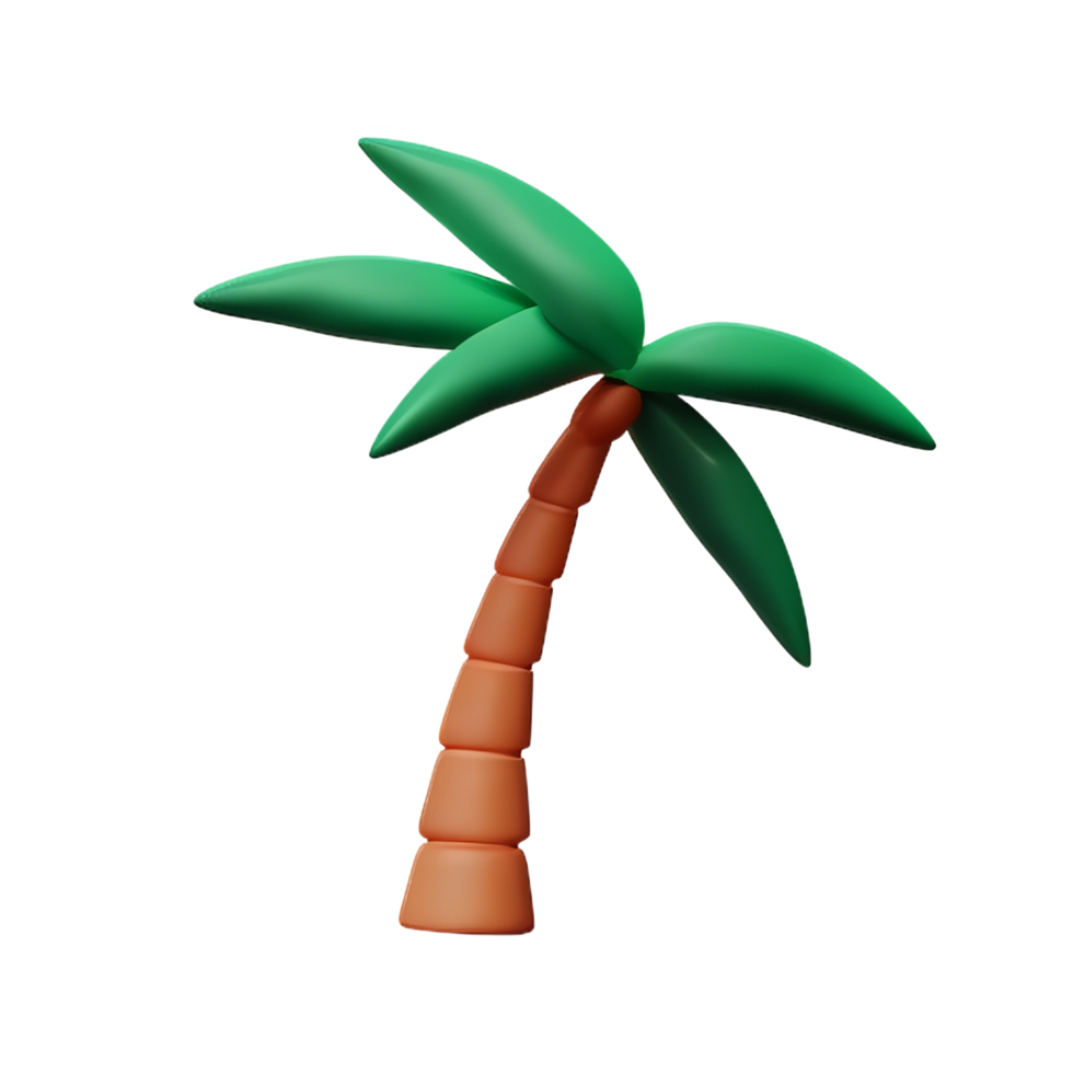 Palm tree 3d rendering icon illustration png