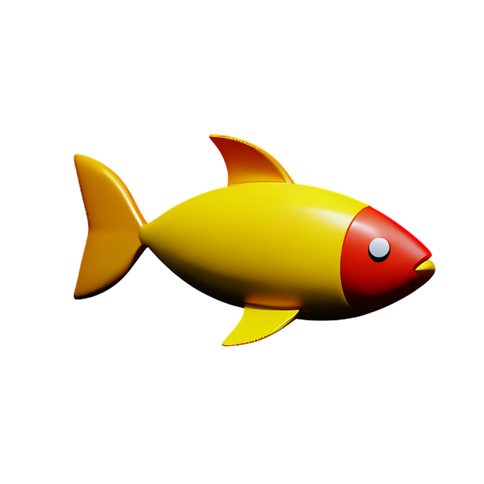 Fish 3d icon illustration png