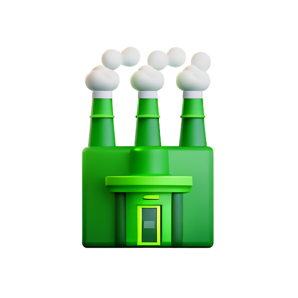 green business factory 3d green energy icon png