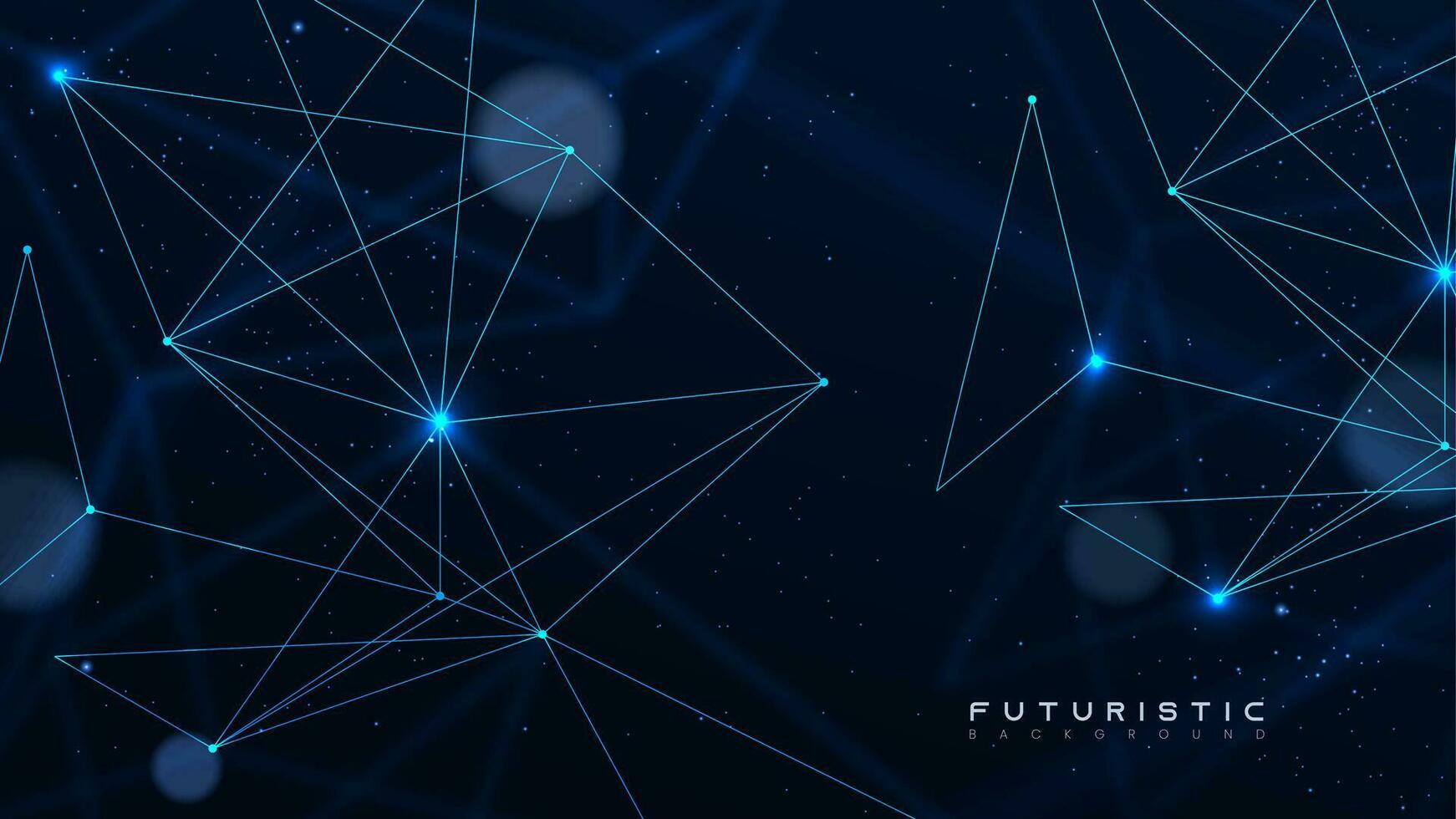 Dark background with plexus lines. Abstract tech network connection dots. Futuristic scientific wallpaper with mesh. Digital technology and big data analysis illustration vector