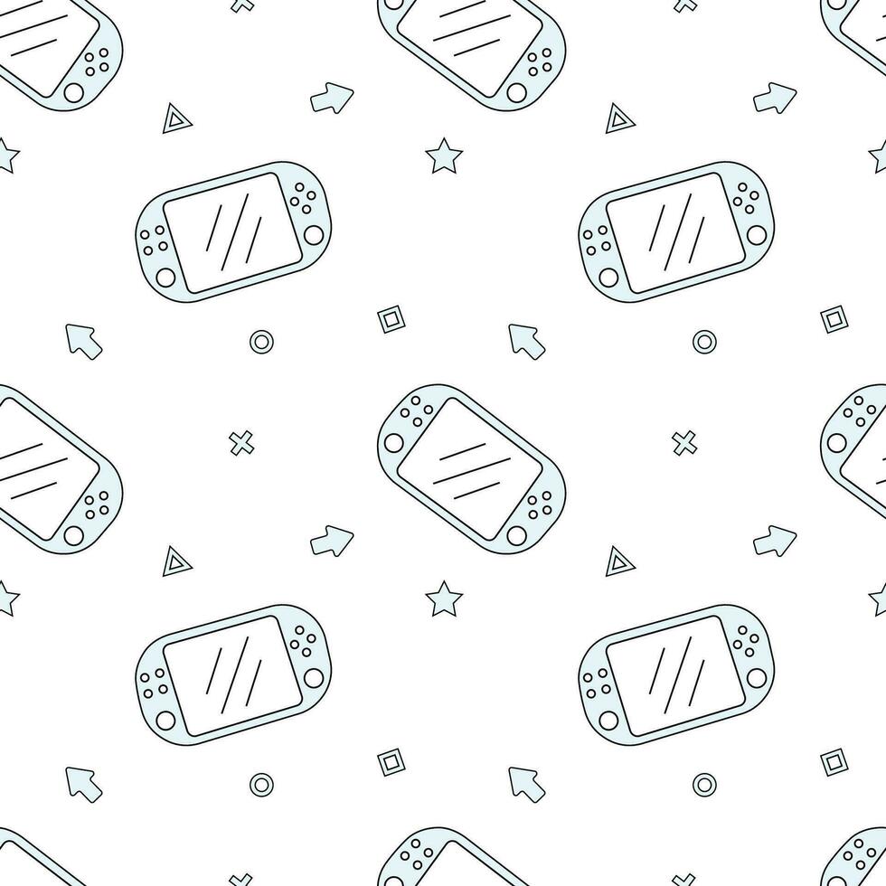 Video game seamless vector pattern.