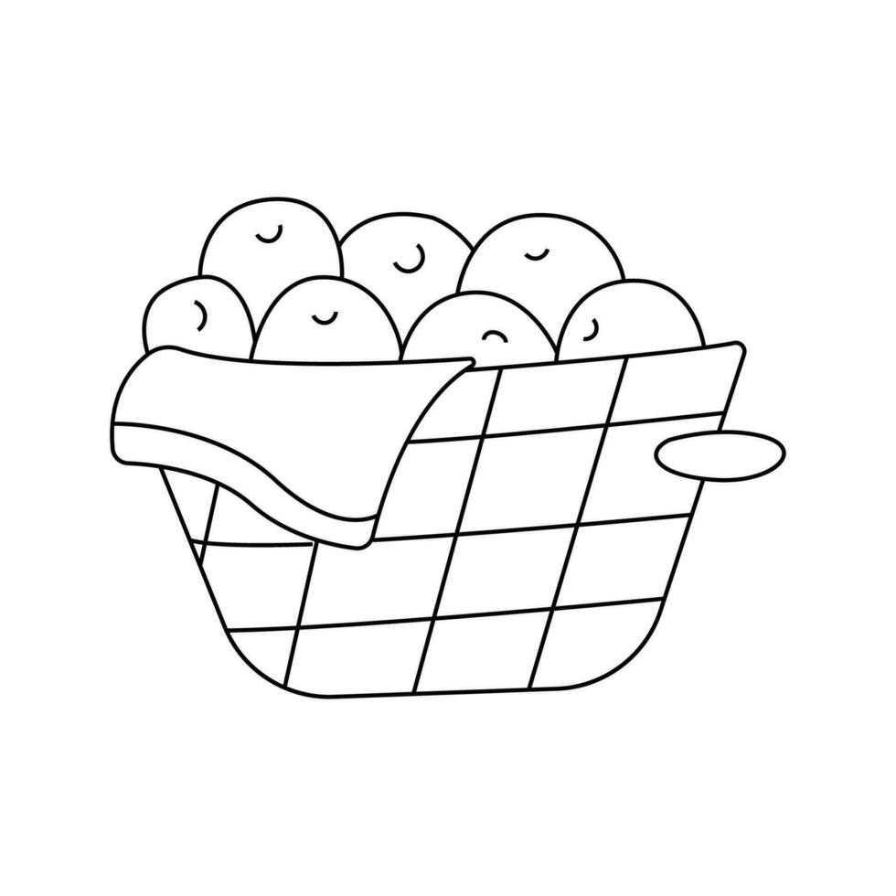 vector ilustración de vegetales en un cesta en garabatear estilo.