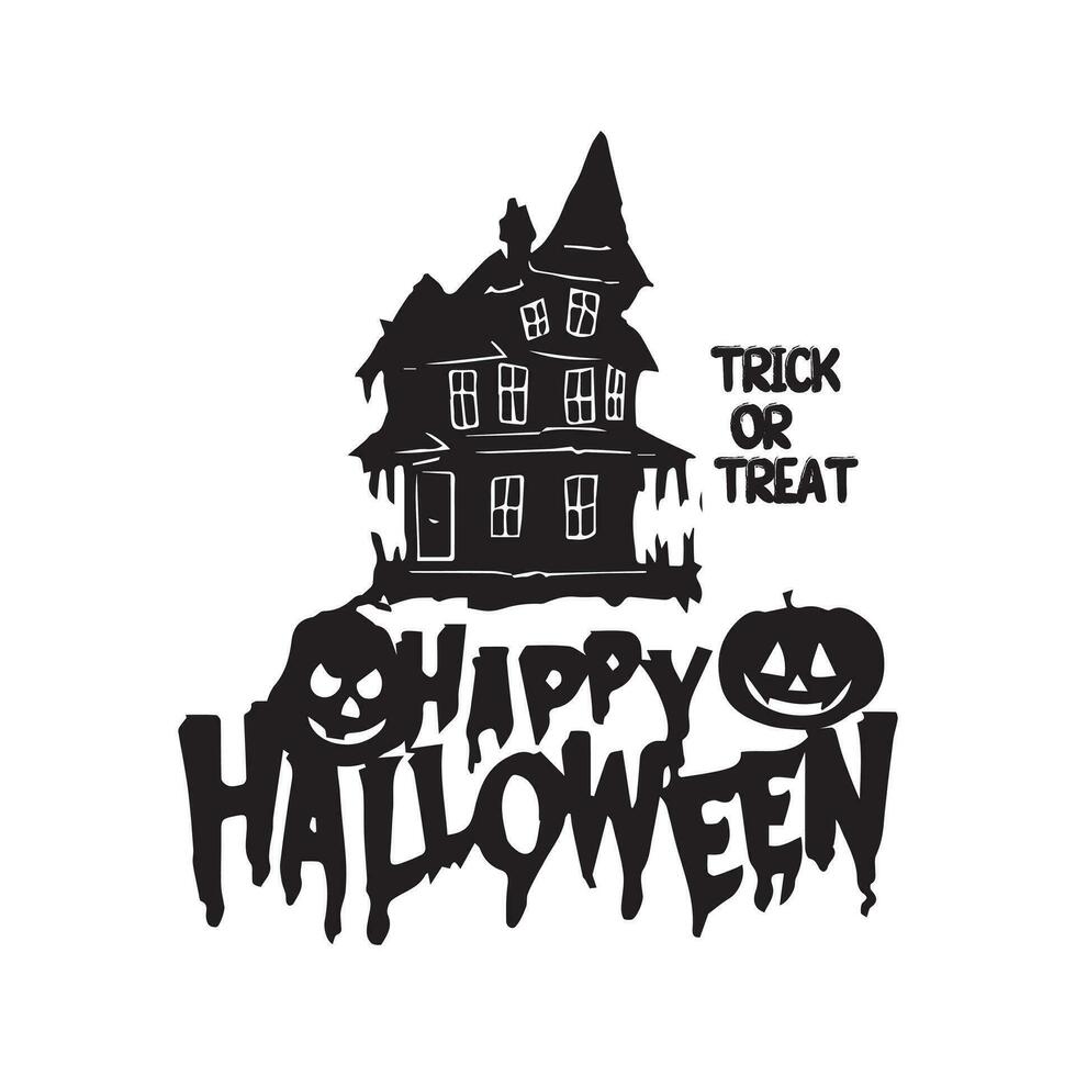 happy halloween horror party design card vector