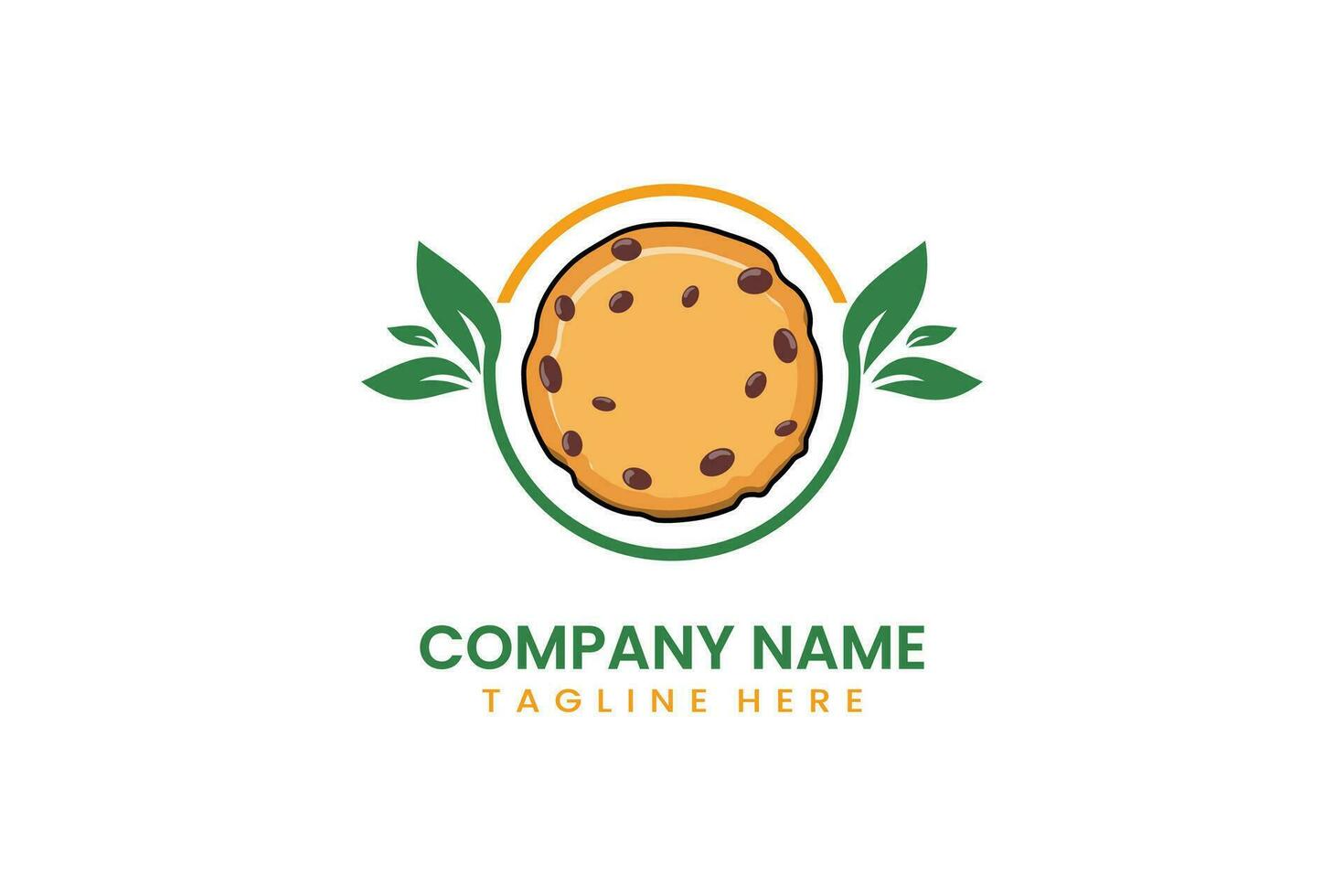 Flat modern nature cookies biscuit logo template vector