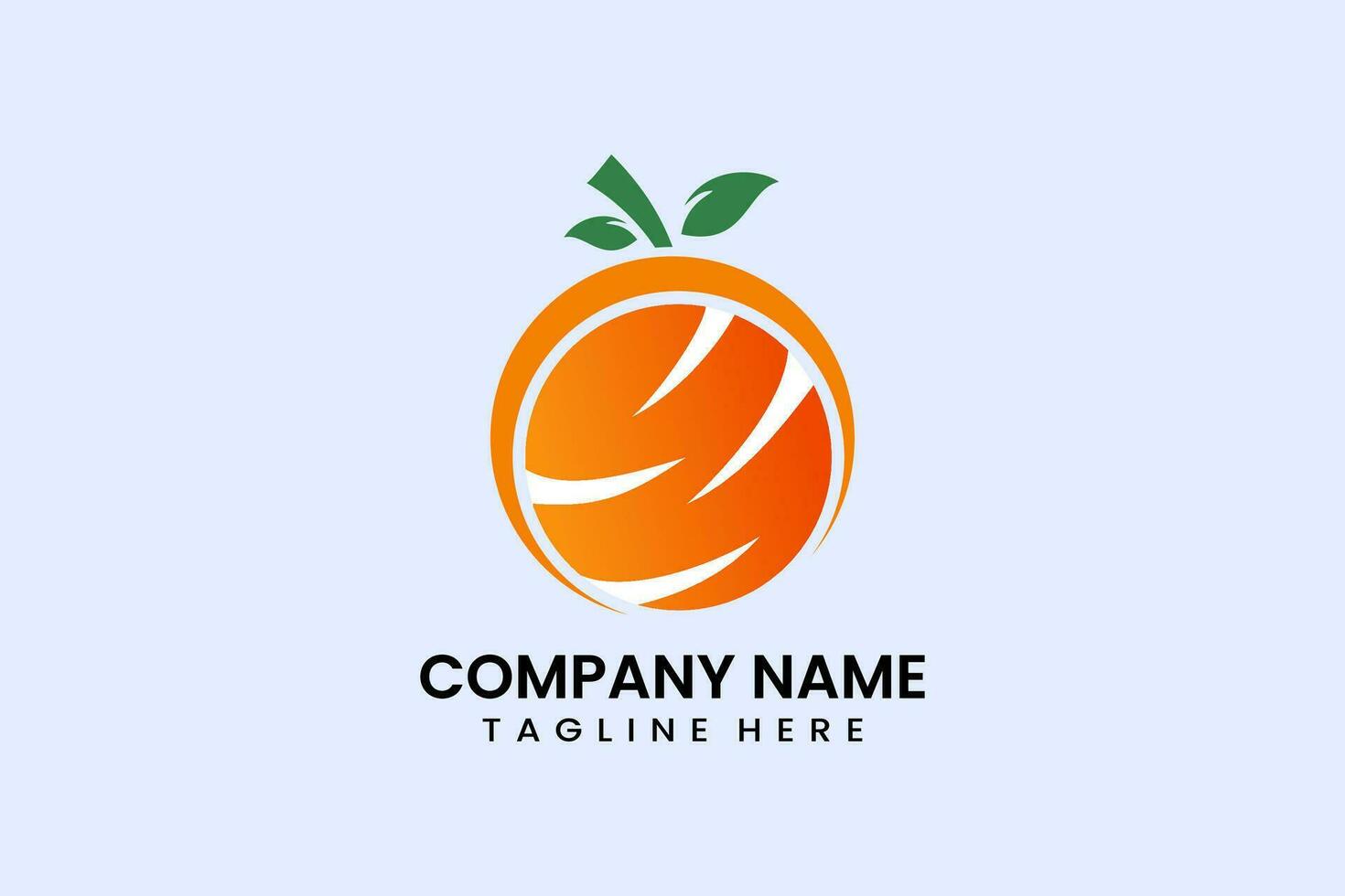 Flat fruit orange icon symbol logo template vector