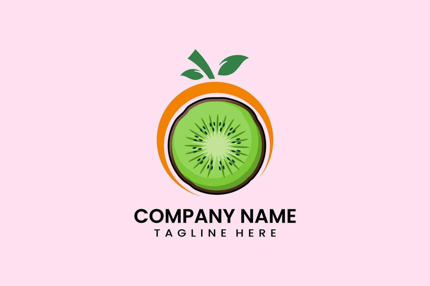 Flat modern simple fruit kiwi symbol logo template vector