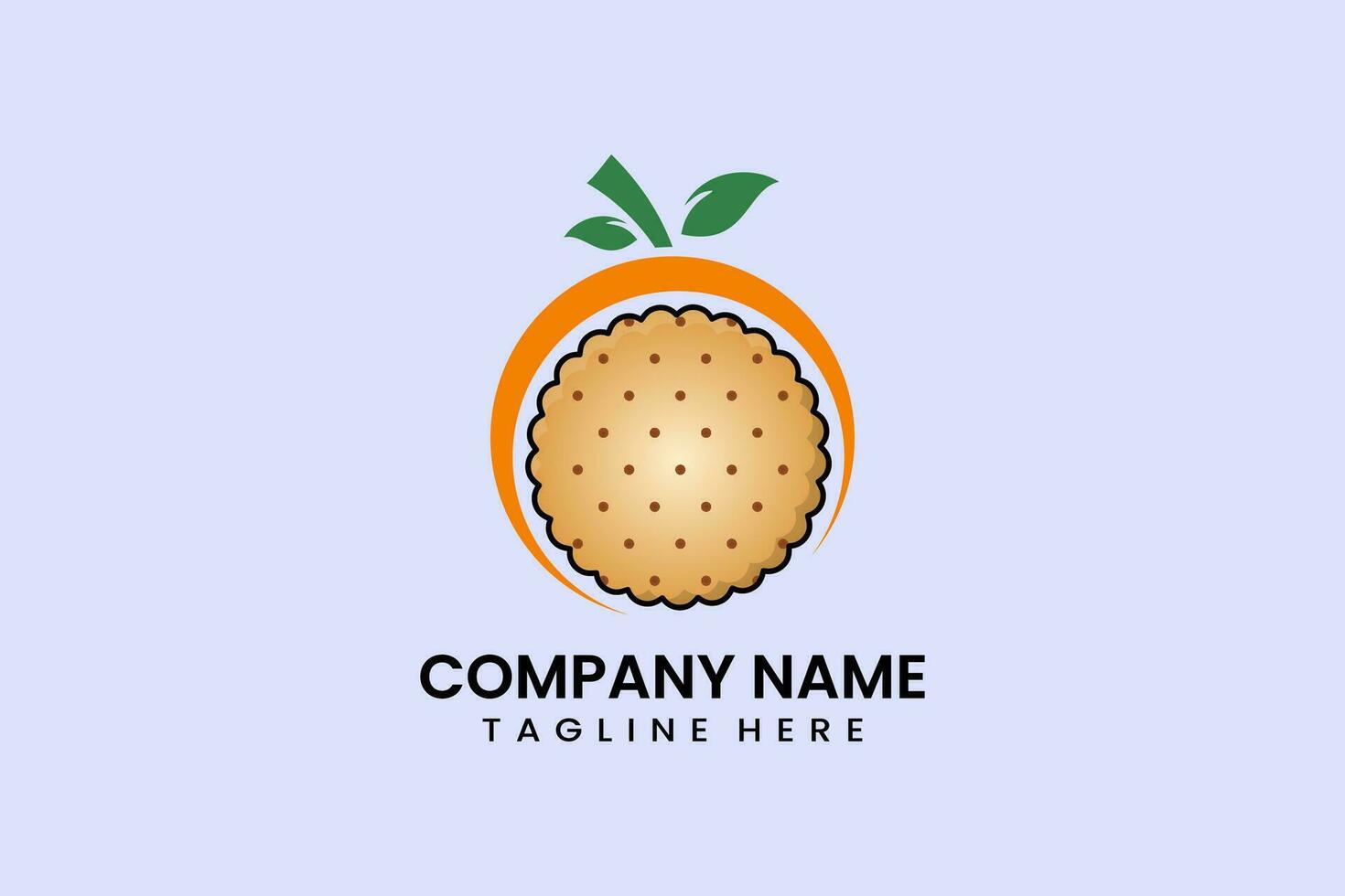 Flat fruit Cookies biscuit symbol logo template vector