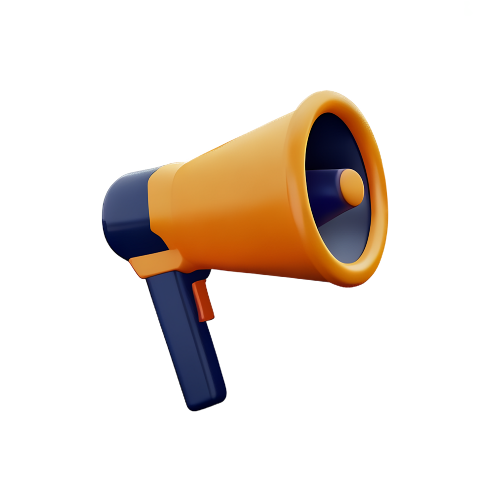 3d render megaphone refer a friend concept illustration png